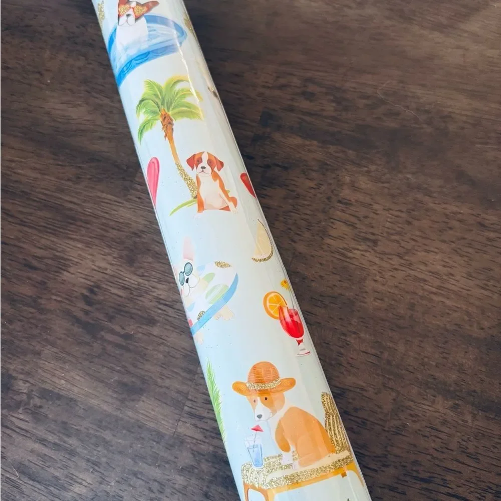 Tropical Island Party Dog Molly & Rex Premium Gift Wrap Wrapping Paper